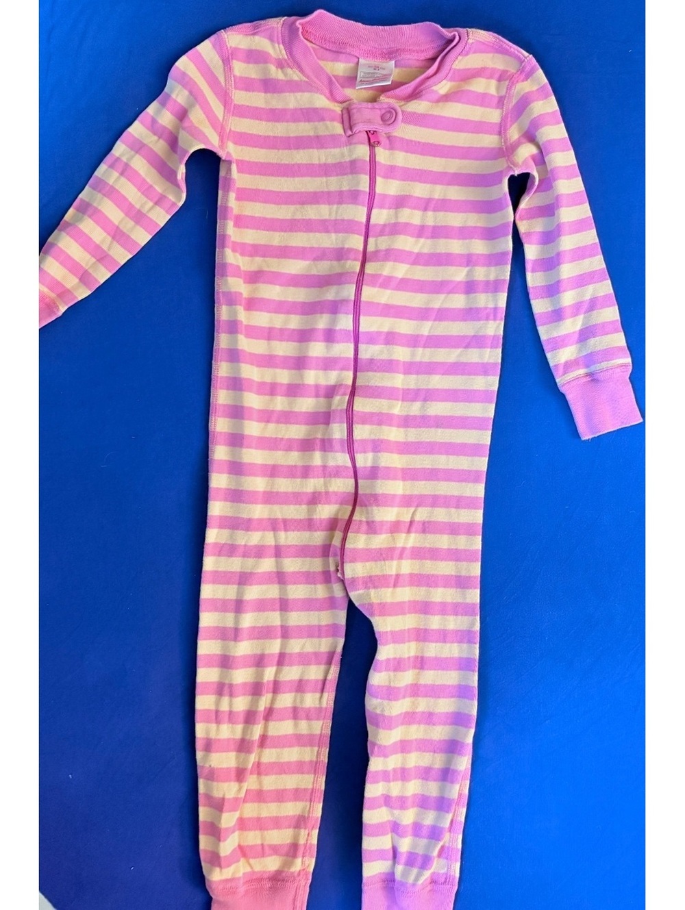 Hanna Andersson pink striped organic cotton sleeper - 3T